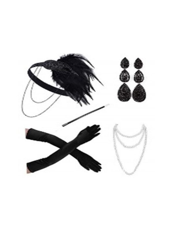 1920S Vintage Jewelry Black 7-piece Set