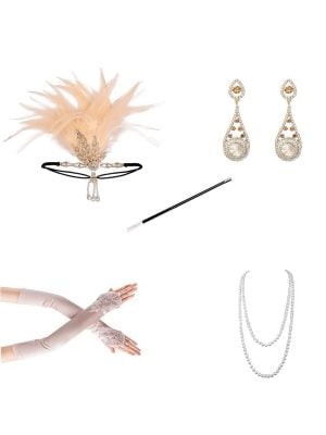 1920s Flapper Girl The Great Gatsby Five Piece Set