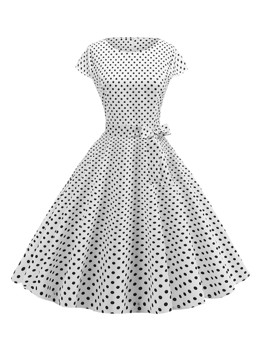 Swing Dress 1950s Style O Neck A Line Dress - Vintage-Retro