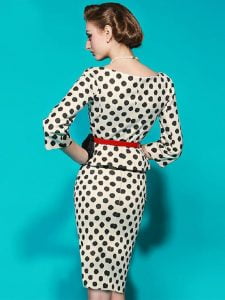 1950s Polka Dot Pencil Dress