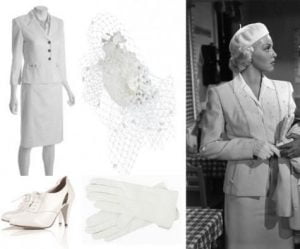 Women's White Wartime Wedding Suit