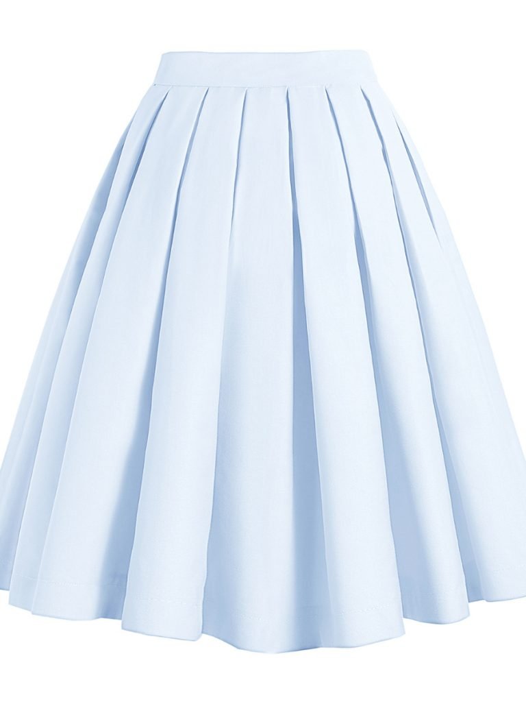 CD Single-breasted Long Umbrella Skirt Blue Cotton