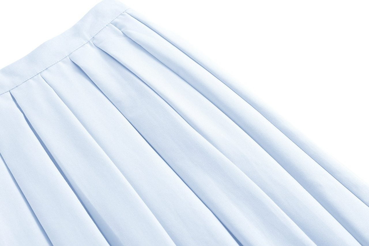 Circle Slkirt High Waist Slim Fit Pleated Long Umbrella Skirt - Vintage ...
