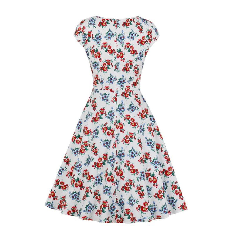 Dress For Wedding Guests Retro Square Neck Aline Long Dress Vintage