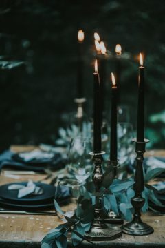 Halloween Wedding Black Candles