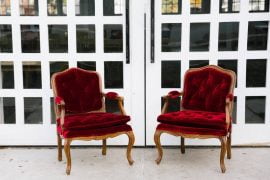 Halloween Wedding Red Velvet Chairs