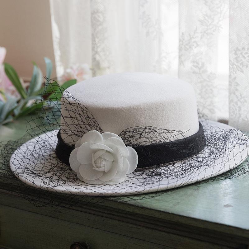 Top Hats Mesh Flowers Wide Brim Elegant Vintage Wedding Hats - Vintage ...