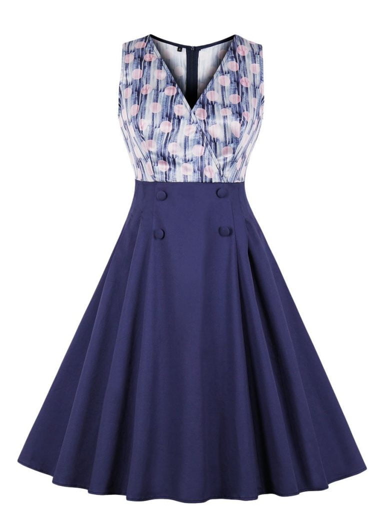 Floral Print Vintage Shirt Dress